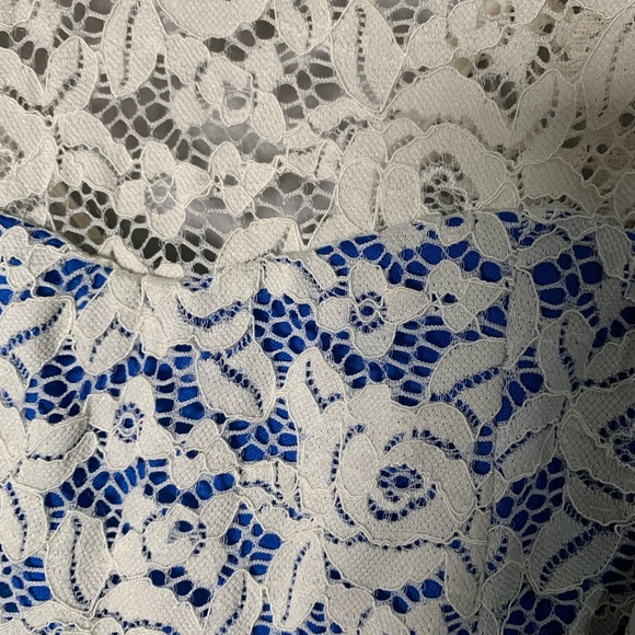 Girls Rare Editions Size 12 in Cream and Royal Blue. - Picture 4 of 7